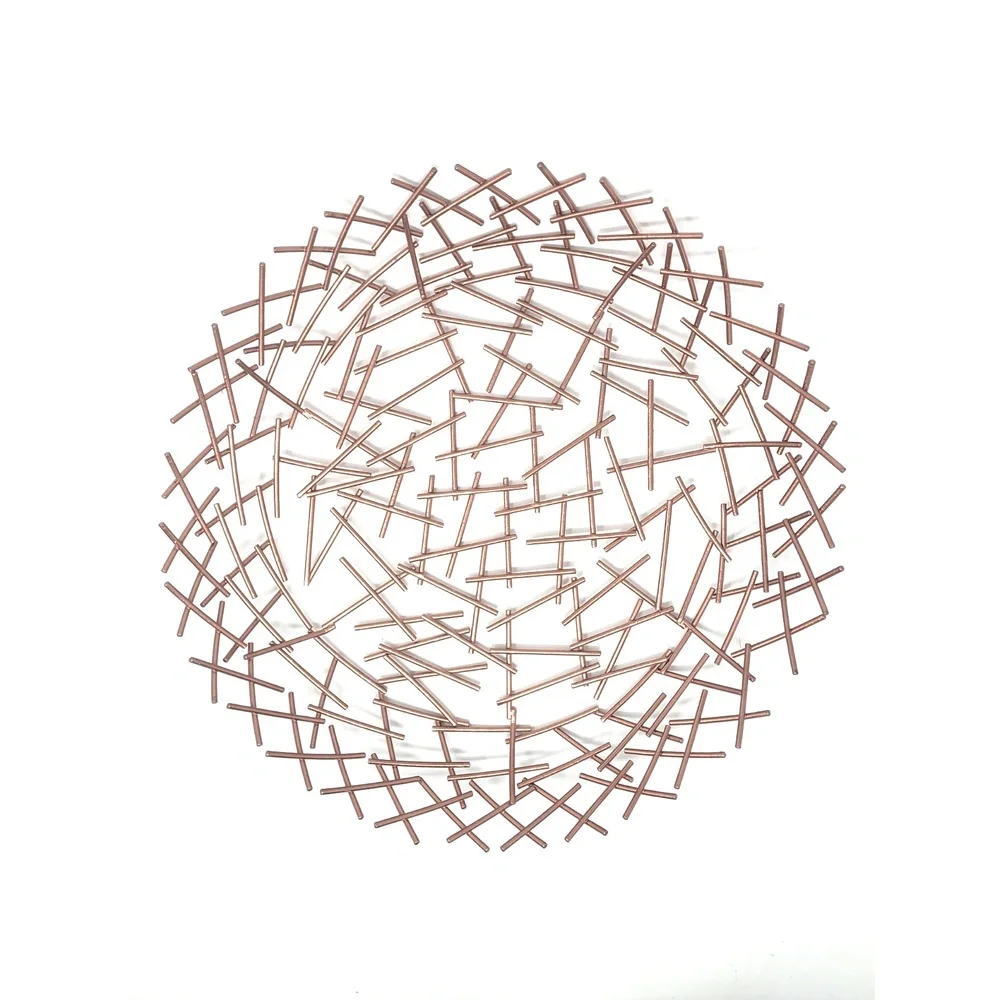 15.75 Inch Round Metal Wire Decorative Bowl Crosshatch Fruit Tray Centerpiece